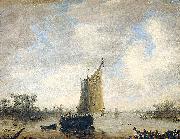 Jeronymus van Diest River view France oil painting artist